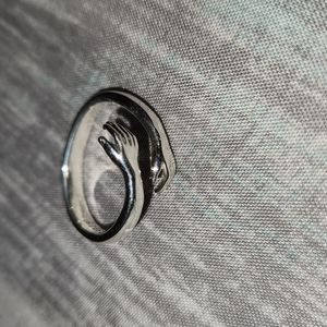 Sterling silver hug ring,  adjustable